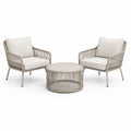 3-teiliges Gartenset Beige mit 2 Sesseln 72 x 76 x 78 cm und rundem Tisch Ø 70 x 45 cm
