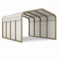 Carport aus beschichtetem Stahl, 600 × 300 × 300 cm, Beige/Weiß, wetterfest