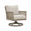 Drehbarer Gartensessel 78 x 82 x 90 cm aus Metall und Seilgeflecht in Taupe/Beige