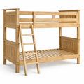 Etagenbett aus Massivholz in Natur, 210 x 151 x 180 cm, für Matratzen 90 x 200 cm und 140 x 200 cm, mit Leiter