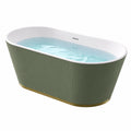 Freistehende Acryl-Badewanne 170 × 80 × 58 cm mit gerippter Außenfläche in Grün, Weiß und Gold