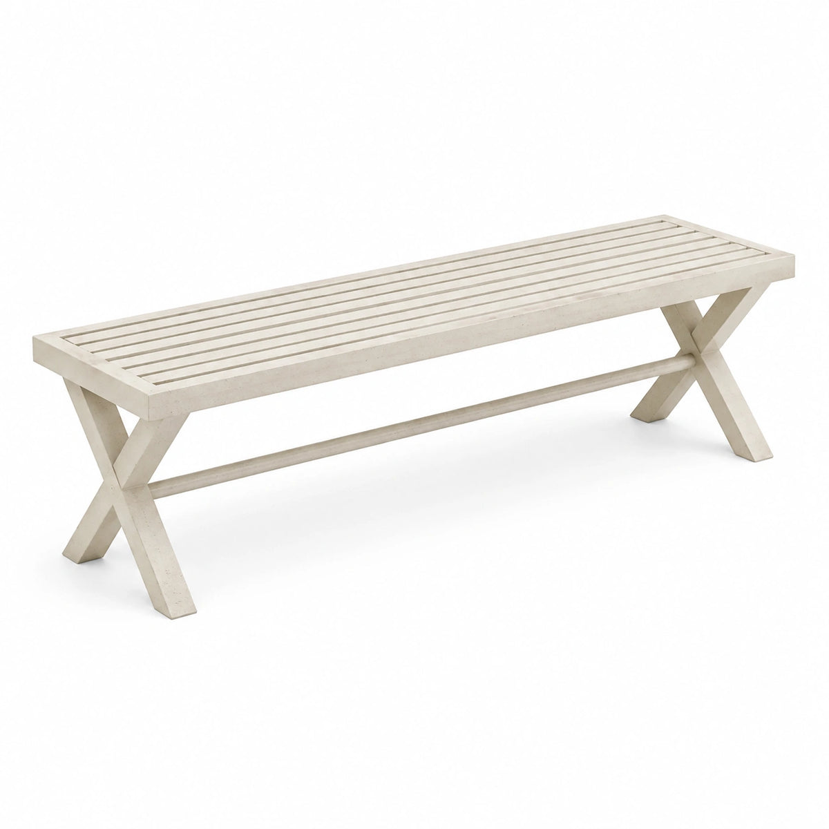 Landhaus-Holzbank Weiß, 180 × 40 × 45 cm